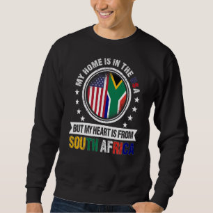 Amerikanische Flagge Herz Südafrikas Sweatshirt