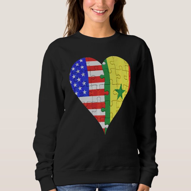 Amerikanische Flagge Herz Sweatshirt (Vorderseite)