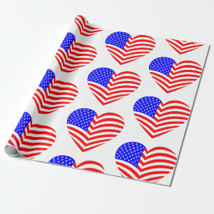 amerikanische Flagge Herz USA patriotisch Geschenkpapier