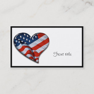 Amerikanische Flagge Herz Visitenkarte