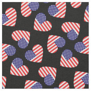 Amerikanische Flagge Herzen Patriotisch 4. Juli Stoff