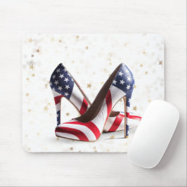 Amerikanische Flagge High Heel Schuhe Mousepad