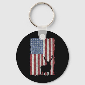 Amerikanische Flagge Hirschjagd erschüttert USA Schlüsselanhänger