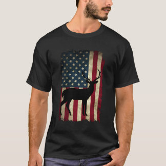 Amerikanische Flagge Hirschjäger Jagd Boyfriend Bu T-Shirt