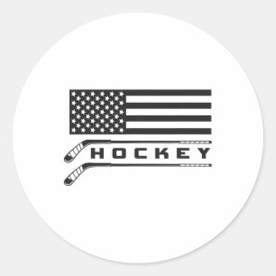 Amerikanische Flagge Hockey Bekleidung - Hockey Runder Aufkleber
