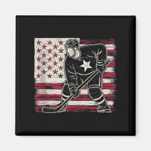 Amerikanische Flagge Hockey Magnet