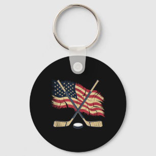 Amerikanische Flagge Hockey Schlüsselanhänger