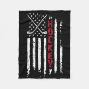 Amerikanische Flagge Hockey Usa Patriotisch  Fleecedecke