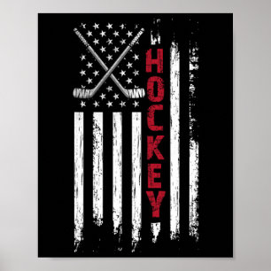 Amerikanische Flagge Hockey Usa Patriotisch Poster