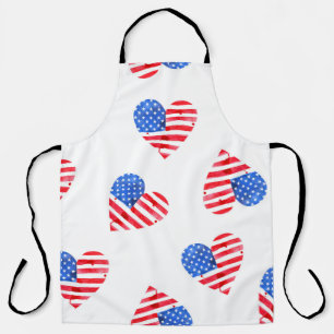 Amerikanische Flagge hört Wasserfarbe Nahtlos. Schürze