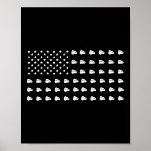 Amerikanische Flagge Hühnchen Essen USA Patriotism Poster