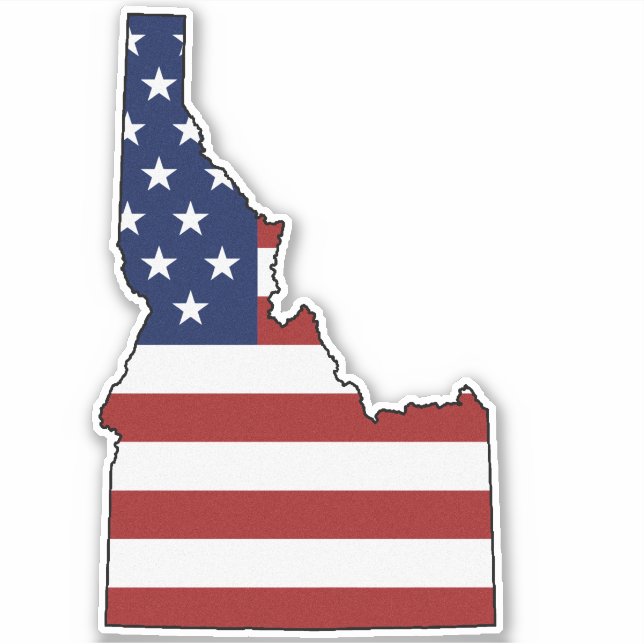 Amerikanische Flagge Idaho Aufkleber (Vorderseite)