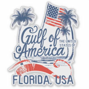 Amerikanische Flagge im Golf von Amerika 2025 Flor Aufkleber