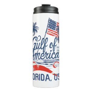 Amerikanische Flagge im Golf von Amerika 2025 Flor Thermosbecher