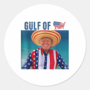 Amerikanische Flagge im Golf von Amerika Runder Aufkleber