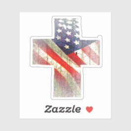 Amerikanische Flagge im Kreuz Aufkleber
