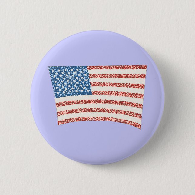 Amerikanische Flagge im Pointillismus, Button auf  (Vorderseite)