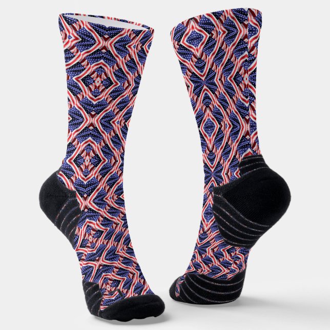 Amerikanische Flagge im Wind Waving-Banner gefixt Socken (Gewinkelt)