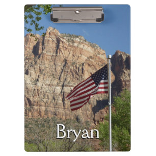 Amerikanische Flagge im Zion National Park I Klemmbrett