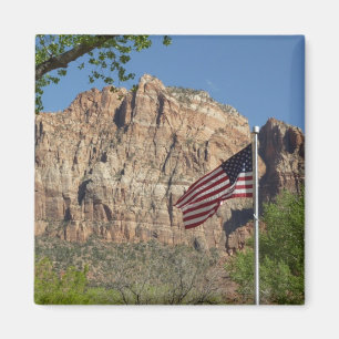 Amerikanische Flagge im Zion National Park I Magnet