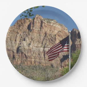 Amerikanische Flagge im Zion National Park I Pappteller