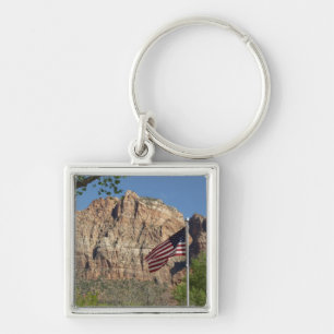 Amerikanische Flagge im Zion National Park I Schlüsselanhänger