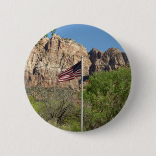 Amerikanische Flagge im Zion National Park II Button