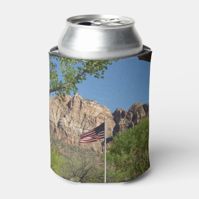 Amerikanische Flagge im Zion-Nationalpark II Dosenkühler (Kanne Vorderseite)