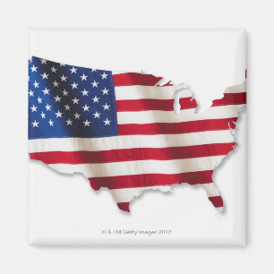 Amerikanische Flagge in der Form von Vereinigten Magnet