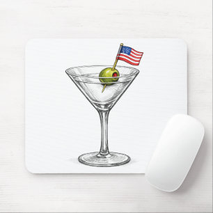 Amerikanische Flagge in einem Martini Mousepad