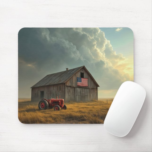 Amerikanische Flagge in einer landwirtschaftlichen Mousepad (Mit Mouse)