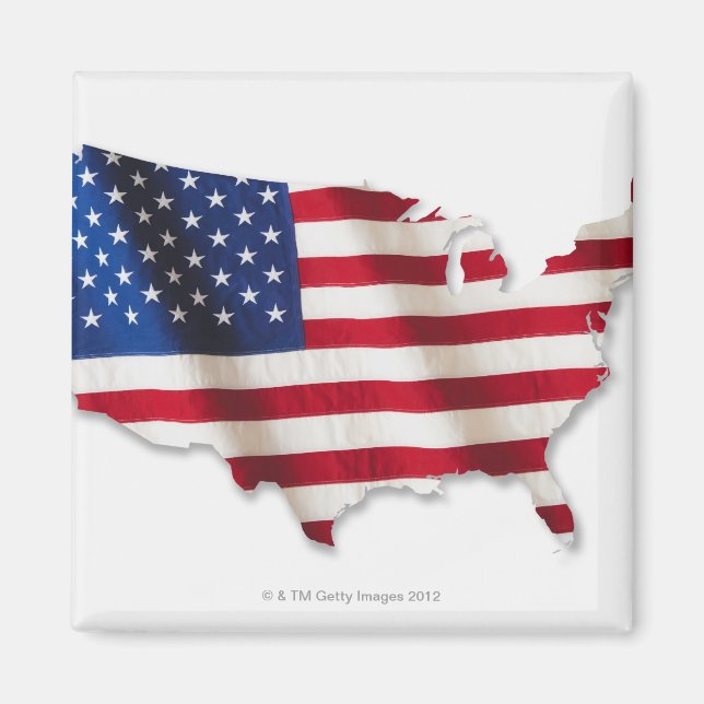 Amerikanische Flagge in Form der Vereinigten Staat Magnet (Vorne)