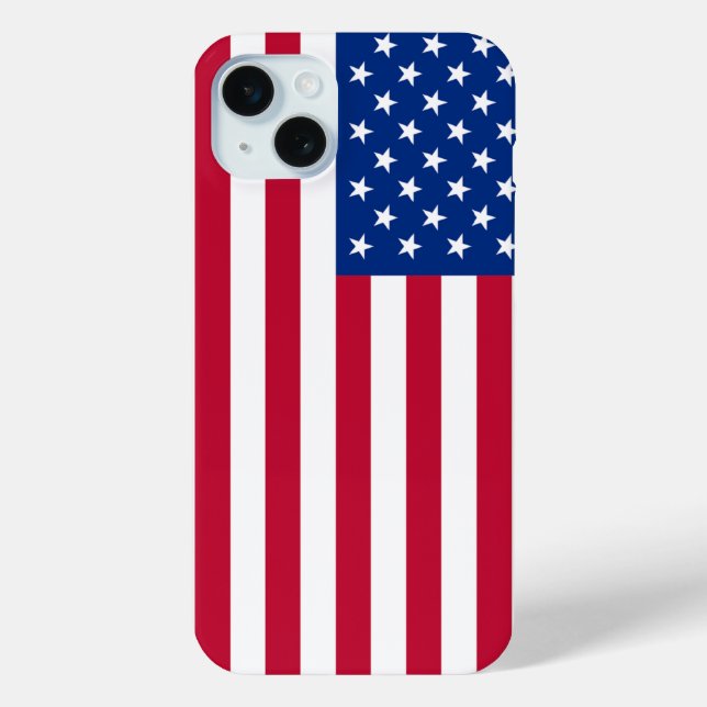 Amerikanische Flagge iPhone 15 Mini Hülle (Rückseite)