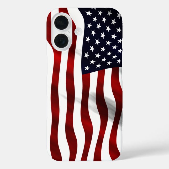 Amerikanische Flagge iPhone 16 Hülle (Rückseite)