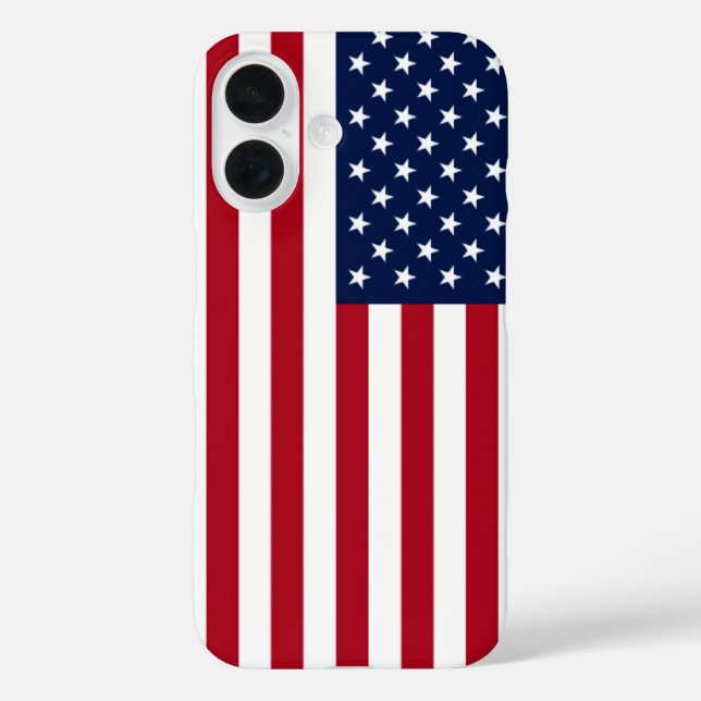 Amerikanische Flagge iPhone 16 Hülle (Rückseite)