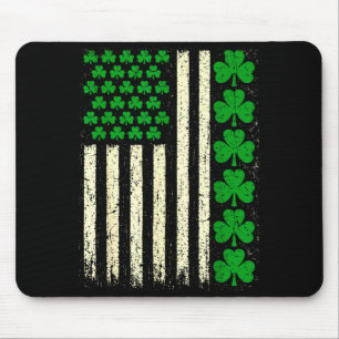 Amerikanische Flagge irische Shamrocks St. Patrick Mousepad