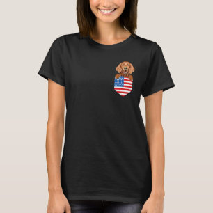 Amerikanische Flagge: irischer Setter-Hund in der T-Shirt
