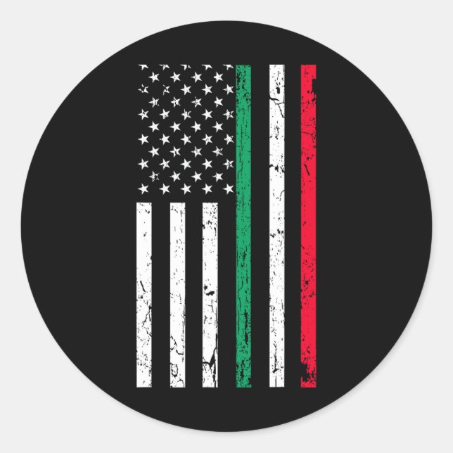Amerikanische Flagge Italienischer Stolz 4. Juli Runder Aufkleber (Vorderseite)