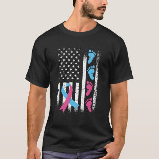 Amerikanische Flagge K und blaue Ribbon Schwangers T-Shirt