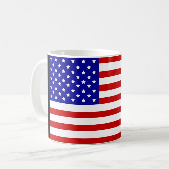 Amerikanische Flagge Kaffeetasse (Vorderseite Links)