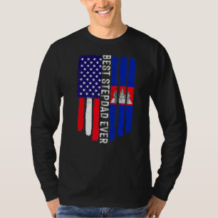 Amerikanische Flagge & Kambodscha-Flagge Beste Ste T-Shirt