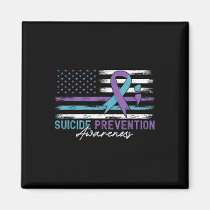 Amerikanische Flagge Kampf gegen Suizidprävention  Magnet