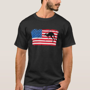 Amerikanische Flagge Kangaroo Kinder Männer Frauen T-Shirt
