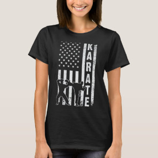 Amerikanische Flagge Karate für Männer Frauen Kara T-Shirt