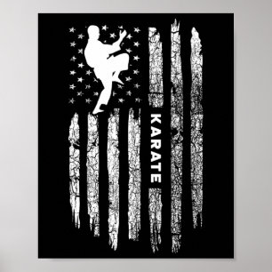 Amerikanische Flagge Karate Kleidung - Karateka Vi Poster