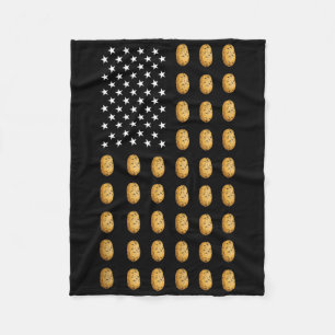 Amerikanische Flagge Kartoffel Essen USA Patriotis Fleecedecke