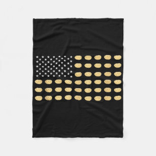Amerikanische Flagge Kartoffel Essen USA Patriotis Fleecedecke