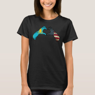 Amerikanische Flagge Kasachstans - USA Kasachstan T-Shirt