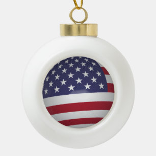 AMERIKANISCHE FLAGGE KERAMIK Kugel-Ornament