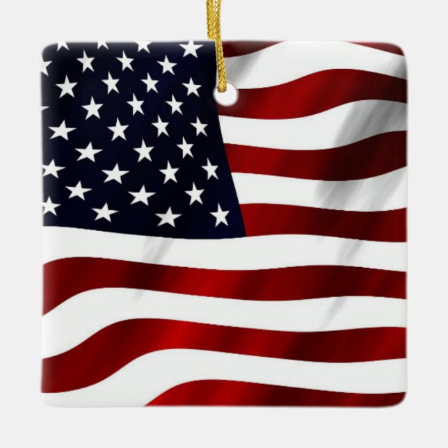 Amerikanische Flagge Keramikornament (Vorderseite)